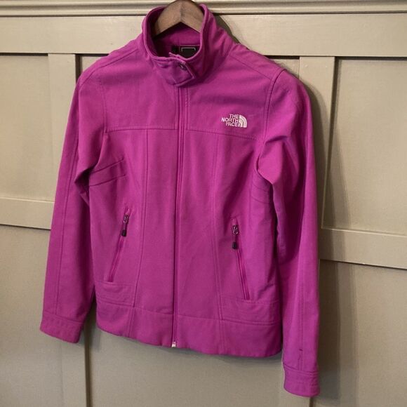 THE North Face Full Zip Soft Shell Jacket Wind Resistant Magenta Size Small - Picture 4 of 9